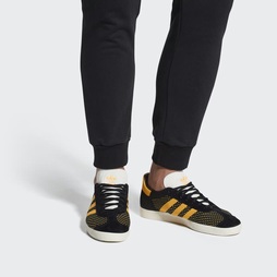 Adidas Gazelle Primeknit Férfi Originals Cipő - Fekete/Sárga [D40377]